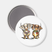 Dashing Dappled-Dackeln Magnet (Vorderseite/Rückseite)