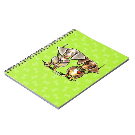 Dashing Dappled-Dackeln Notizblock (Linke Seite)