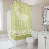 Dashing Deer Dusche Vorhang - Kalkgrüner Polka Dot (Beispiel)