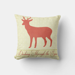 Dashing Deer Pillow - Cream Polka Dots d2 Kissen