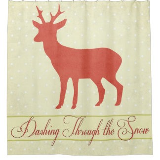 Dashing Deer Shotain - Cream Polka Dot Duschvorhang