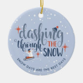 Dashing durch das Schnee-Winter-Foto Keramik Ornament (Vorne)
