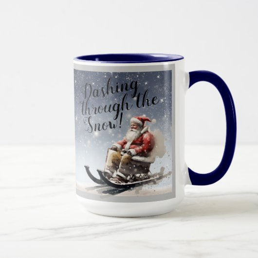 "Dashing durch den Schnee!" Tasse Kaffee/Tee (Rechts)
