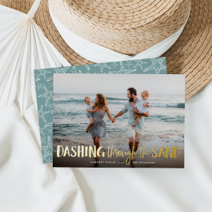 Dashing durch die Erde   Beach Foto Folien Feiertagskarte