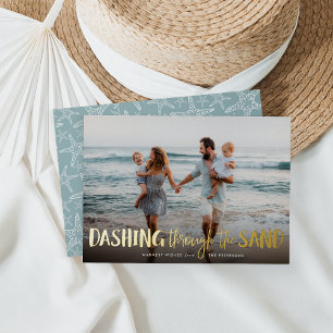 Dashing durch die Erde   Beach Foto Folien Feiertagskarte
