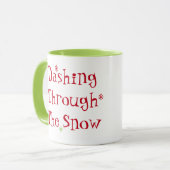 Dashing durch die Schnee-Tasse Tasse (Vorderseite Links)