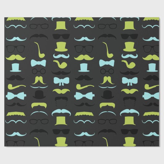 Dashing Little Man Mustache Party Geschenkpapier (Flach)
