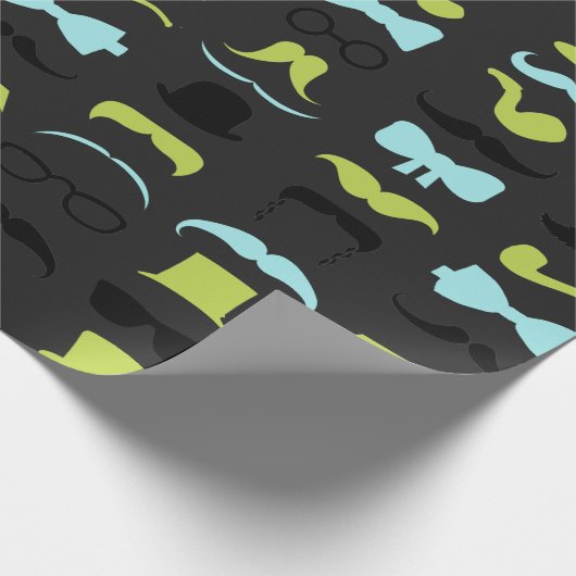 Dashing Little Man Mustache Party Geschenkpapier (Ecke)