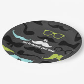 Dashing Little Man Mustache Party Pappteller (Schrägansicht)