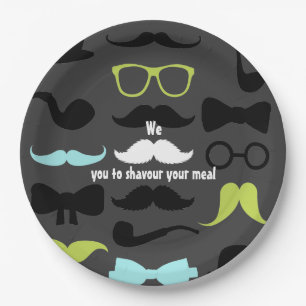 Dashing Little Man Mustache Party Pappteller