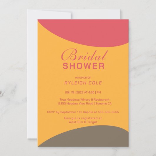 Dashing Modern Bridal Dusche Einladung (Vorderseite)