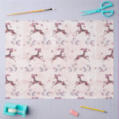 Dashing Reindeer Verlasst Blume Weihnachten Seidenpapier (Basteln)