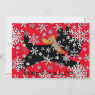 Dashing Scottie Dog personalize Feiertagskarte