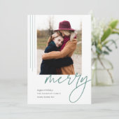 Dashing Script | Vertikales Foto Feiertagskarte (Stehend Vorderseite)