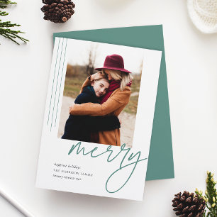 Dashing Script   Vertikales Foto Feiertagskarte