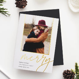 Dashing Script | Vertikales Foto Folien Feiertagskarte