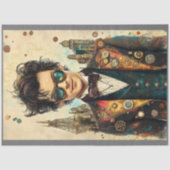 Dashing Steampunk Man Verziert Outfit P6 Decoupage Seidenpapier (Vorderseite)