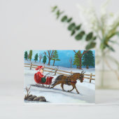 Dashing Through Feiertagspostkarte (Stehend Vorderseite)