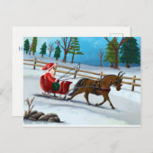 Dashing Through Feiertagspostkarte (Vorne/Hinten)