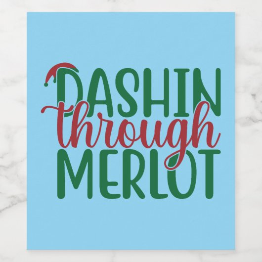 Dashing Through Merlot Weinetikett (Einzelnes Label)