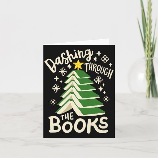 Dashing Through The Books Christmas Book Lovers Me Karte (Vorderseite)