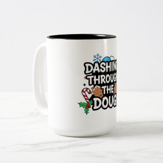 Dashing Through the Dough Christmas Zweifarbige Tasse (Vorderseite Links)