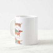 Dashing Through The Snow Christmas Wiener Dog Holi Kaffeetasse (Vorderseite Links)