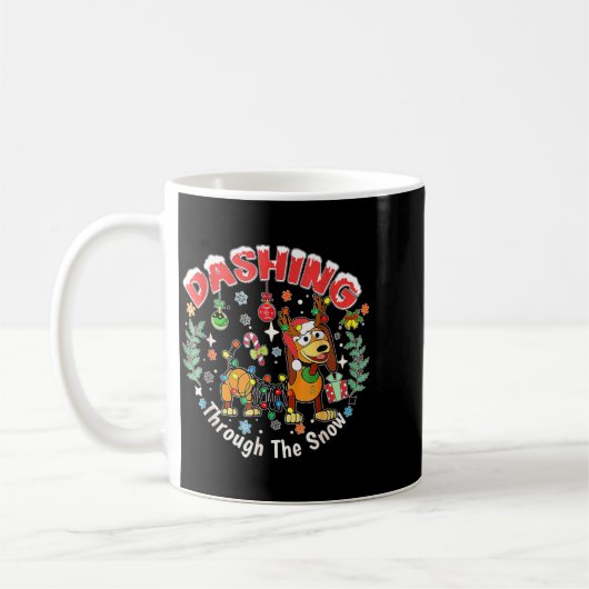 Dashing Through The Snow, Dog Christmas, Funny Chr Kaffeetasse (Links)