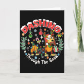 Dashing Through The Snow, Dog Christmas, Funny Chr Karte (Vorderseite)