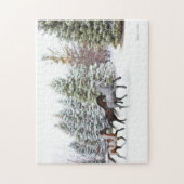 Dashing Through the Snow - Drei Pferde Puzzle (Vertikal)