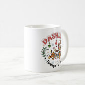 Dashing Through the Snow Funny Dachshund Dog Xmas Kaffeetasse (VorderseiteRechts)