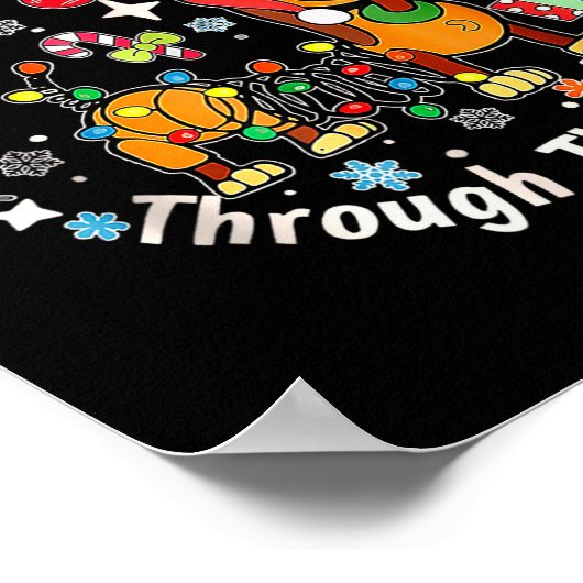 Dashing Through The Snow, Funny Dog Christmas Poster (Ecke)