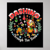 Dashing Through The Snow, Funny Dog Christmas Poster (Vorne)