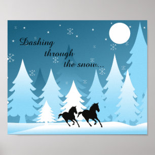Dashing Through the Snow ~ Horse Holiday Weihnacht Poster