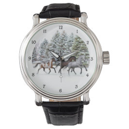 Dashing Through the Snow - Running Horses Watch Armbanduhr
