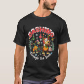 Dashing Through The Snow Slink Dog Christmas T-Shirt (Vorderseite)