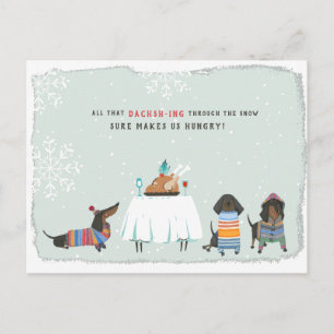 Dashing Through the Snow Süßer Dachshund Postkarte