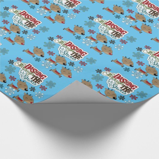 Dashing wirft den Schnee Geschenkpapier (Ecke)