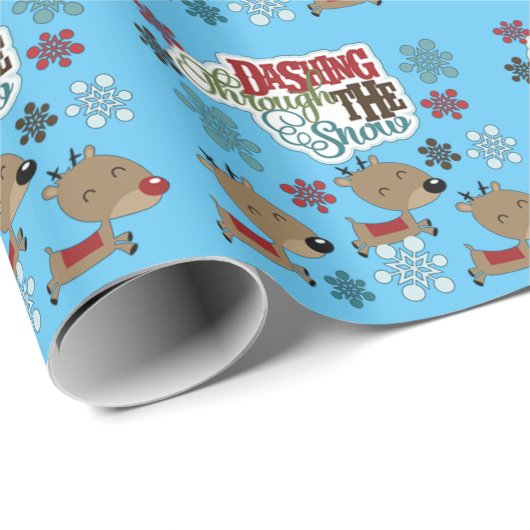 Dashing wirft den Schnee Geschenkpapier (Rolleneckpunkt)