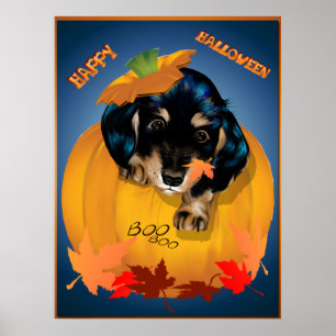 Dashund Halloween - Boo-Plakat Poster