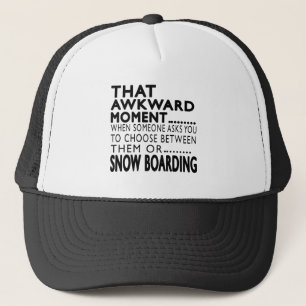 Dass ungeschickter Moment-Schnee-Boarding entwirft Truckerkappe