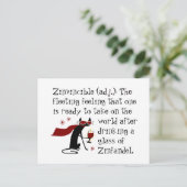 Dass Zinvinciable Gefühl Funny Zin Weinangebot Postkarte (Stehend Vorderseite)