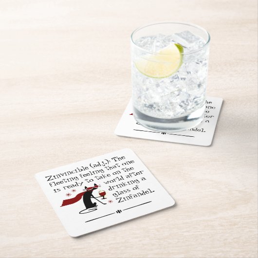 Dass Zinvinciable Gefühl Funny Zin Weinangebot Rechteckiger Pappuntersetzer (Vor Ort)