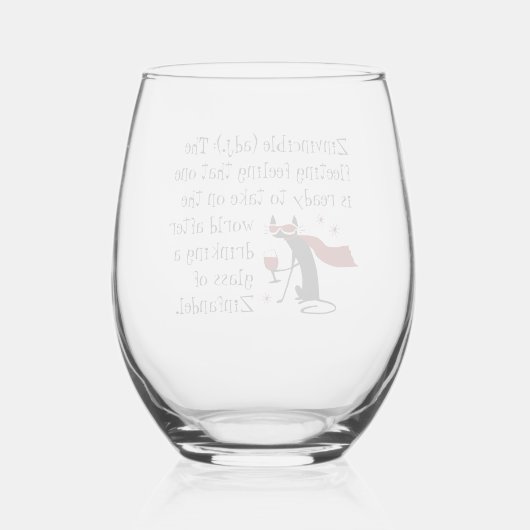 Dass Zinvinciable Gefühl Funny Zin Weinangebot Weinglas Ohne Stiel (Rückseite)