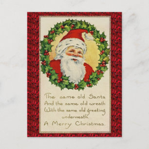 Dasselbe alte Santa Vintage Weihnachtskarte Feiertagspostkarte