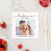 Dasselbe Foto bei Hunden auf Bar Hochzeit Serviette (Beispiel)