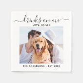 Dasselbe Foto bei Hunden auf Bar Hochzeit Serviette (Vorderseite)