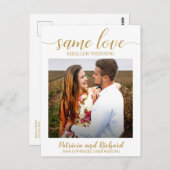 Dasselbe Foto für die Liebe-Downsize-Hochzeitsankü Postkarte (Vorne/Hinten)