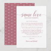 Dasselbe Liebe-Downsize-Rose-Gold Einladung (Vorne/Hinten)