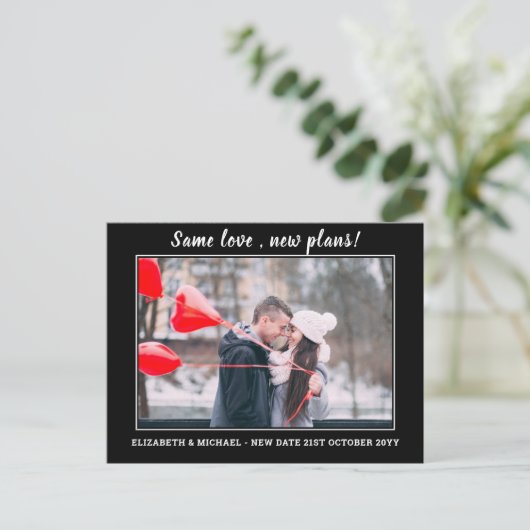 Dasselbe Liebe Neue Pläne Rett Datum HAUSHALTSJAHR Postkarte (Stehend Vorderseite)